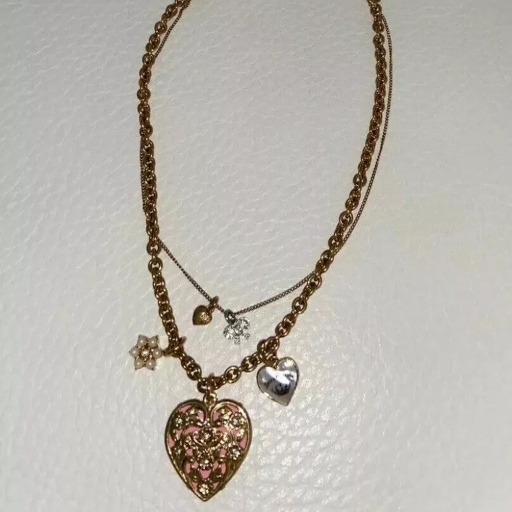 Juicy Couture 2 Layered Charm Adjustable Necklace